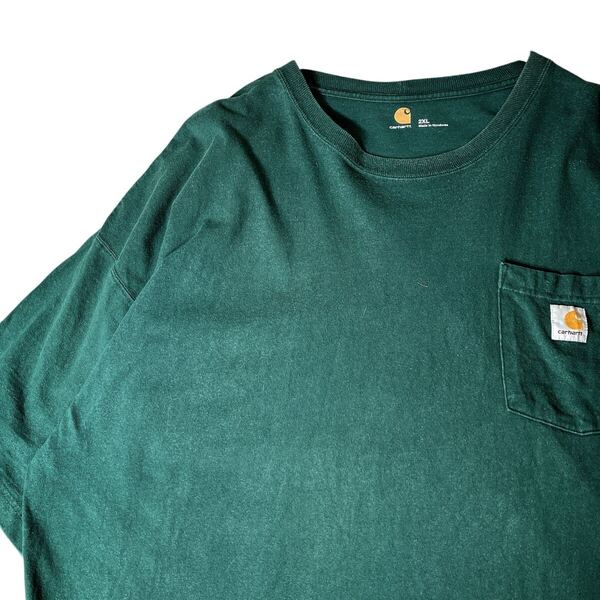 carhartt カーハート 00s ワンポイントロゴTシャツ ポケットTシャツ 2XL ビッグサイズ ビッグシルエット 緑グリーン