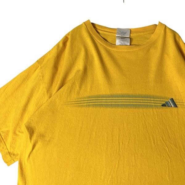 adidas アディダス 00s y2k Tシャツ グッドカラー イエロー 半袖Tシャツ 古着 半袖 大きめL 希少デザイン パフォーマンスロゴ