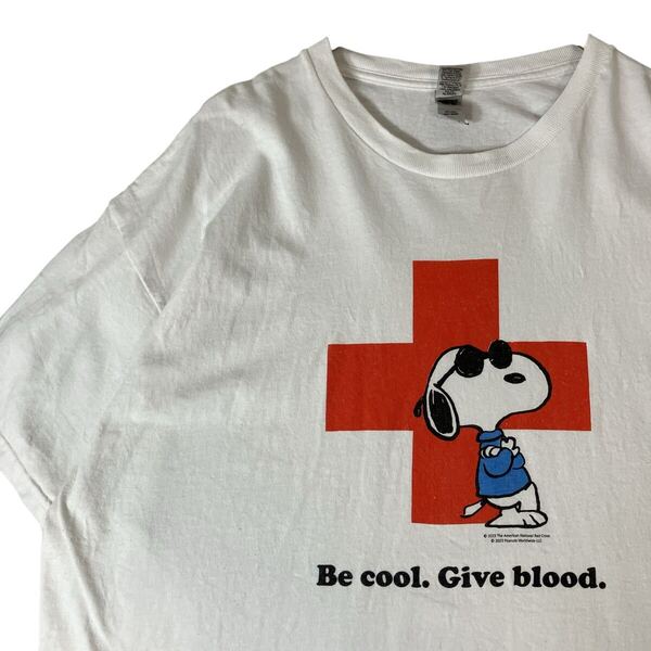 スヌーピー SNOOPY キャラクターTシャツ 赤十字 古着 白 ホワイト XL 00s〜 ビッグサイズ ビッグシルエット