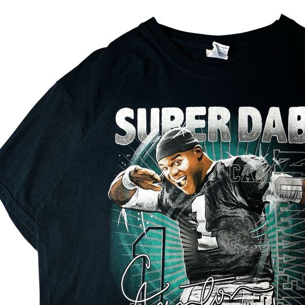 NEW. Carolina Panthers Cam Newton “Super Dab!” NFL パンサーズ アメフトTシャツ 紺 ネイビー 古着 Tシャツ 半袖Tシャツ L