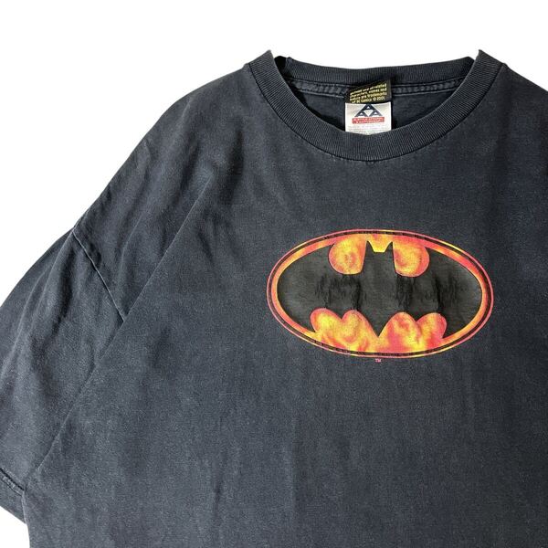 2001年製 BATMAN バットマン DC アメコミTシャツ コミック Tシャツ 色褪せフェード黒ブラック 古着 XL 00s ビッグシルエット