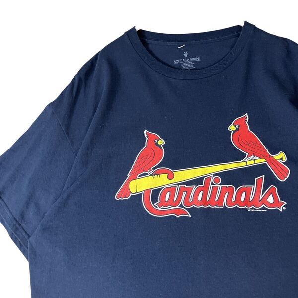 MLB カージナルス チームロゴTシャツ チームTシャツ 古着 野球 ベースボールTシャツ メジャーリーグ ネイビー紺 XL
