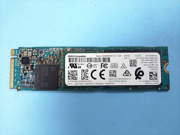 ●使用時間 13454時間 NVMe SSD M.2 2280 KIOXIA 512GB 作動確認中古品 NO69●