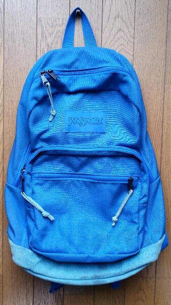 送料無料【USED】JanSport ジャンスポーツ リュック デイパック スエード ライトパック 青 ブルー 通勤 通学 旅行