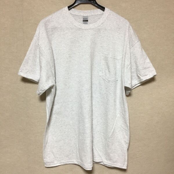 新品未使用 GILDAN ギルダン 半袖Tシャツ ポケット付き アッシュグレー XL