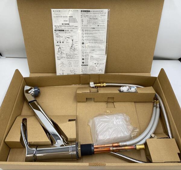 SANEI シングルワンホールスプレー混合栓 K87121EJ-HT 未使用品