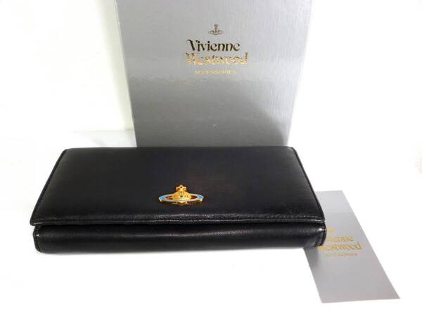 超美品★Vivienne Westwood★ヴィヴィアンウエストウッド★レザー★2つ折り長財布★箱・カード・冊子付き