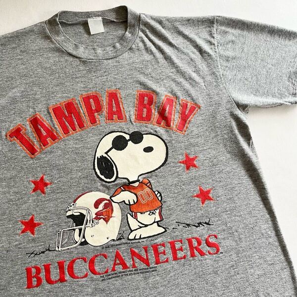 70s 80s ARTEX SNOOPY NFL Tシャツ L グレー USA製 ビンテージ 70年代 80年代 スヌーピー ピーナッツ アメリカ製 オリジナル ヴィンテージ
