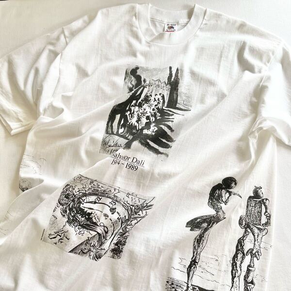 デッドストック! 90s Salvador Dali マルチプリント Tシャツ XL USA製 ビンテージ 90年代 サルバドール ダリ オリジナル ヴィンテージ NOS