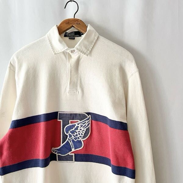 レア! 90s Polo by Ralph Lauren RL92 P-WING ラガーシャツ M ビンテージ 90年代 ポロ ラルフローレン Pウィング オリジナル ヴィンテージ
