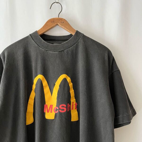 90s McShit McDonalds パロディー Tシャツ XL ブラック ビンテージ 90年代 マクドナルド マック 黒 ヴィンテージ
