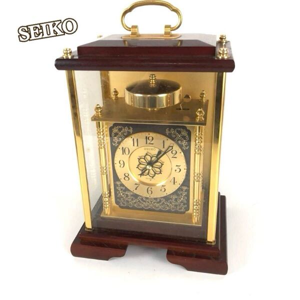 SEIKO セイコー QY352G 柱時計風 置時計 クォーツ 昭和レトロ アンティーク アナログ