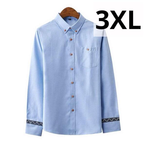 【新品】シャツ 長袖 開襟 ワイシャツ カジュアル メンズ 春夏秋冬 3XL
