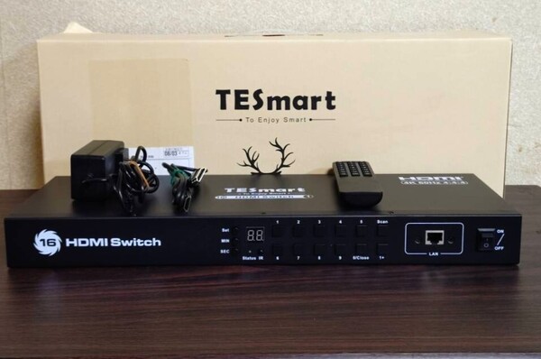 【送料無料・お買い得16000円だけ!】TESmart HDMI 切り替え器 16入力1出力 切替器 16ポート 中古品