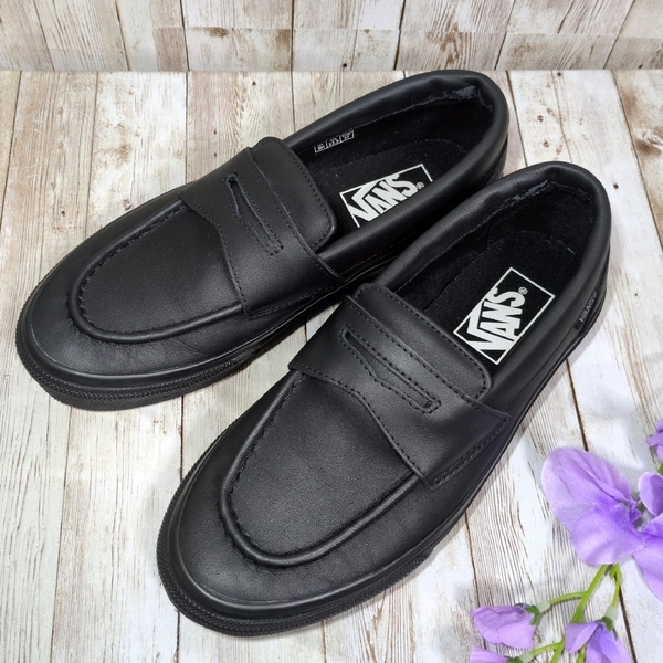 【VANS】コインローファー☆スリッポン☆V196CF☆バンズ☆スニーカー☆レディース靴☆黒☆ブラック☆23.5cm