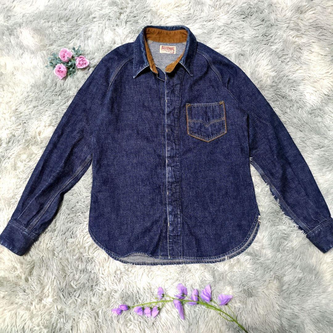 (美品) DELUXEWARE デニムシャツ Lサイズ ☆【古着】DELUXEWARE 7640 40s DENIM SHIRT Sサイズ 日本製