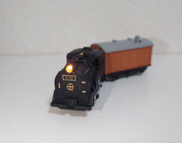 カプセルプラレール C12蒸気機関車(ライト付) 貨車 モーター車