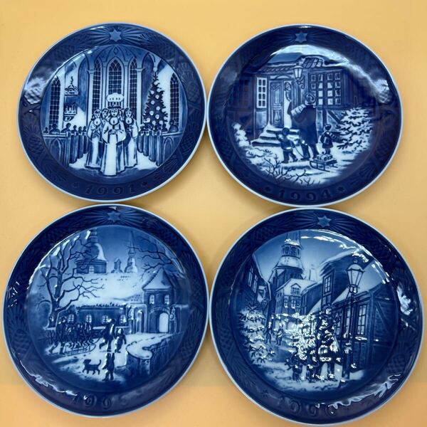 ロイヤルコペンハーゲン イヤープレート 1900年代 4枚セット COPENHAGEN ROYAL 飾り皿 食器 デンマーク製 アンティーク