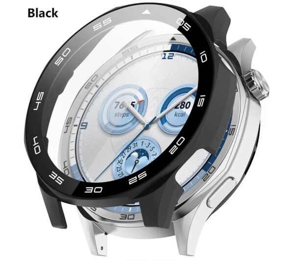 HUAWEI WATCH GT5 ファーウェイ ウォッチ gt5 46mm ガラス 保護 ケース ブラック スケール カバー 画面保護 GT5 ハードケース