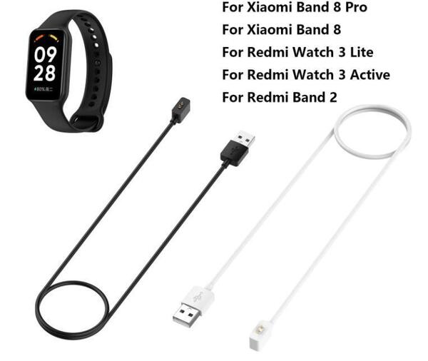 【ブラック 1m】Xiaomi Smart Band 9 8 / 8 Pro/Redmi Band 2 Watch 3 Lite/Watch 3 Active スマートウォッチ 充電 USB ケーブル