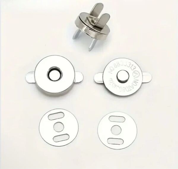 【20個セット/直径18mm】マグネットホック シルバー ハンドメイド ボタン 手芸 カバン