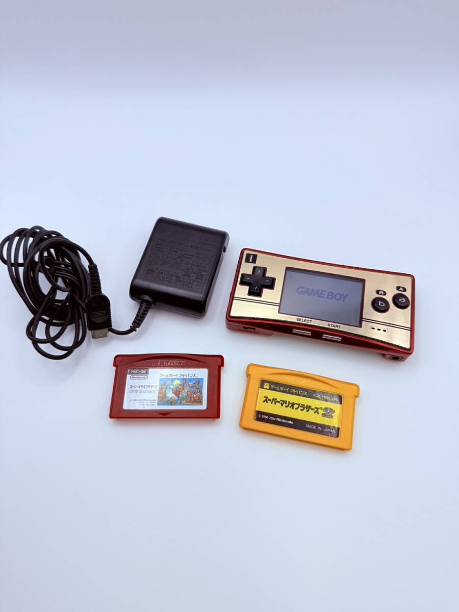 ゲームボーイミクロ 充電ケーブルとマリオのソフト付き ジャンク