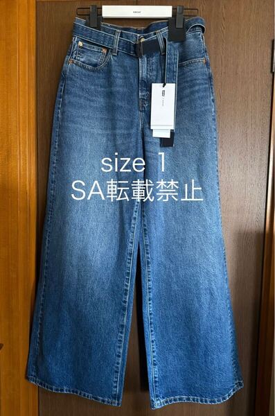 1新品 sacai x Levi's デニム パンツ ジーンズ ベルト付 ボトムス ブルー 25SS size 1 Denim Pants サカイ リーバイス ウィメンズ