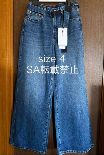 4新品 sacai x Levi's デニム パンツ ジーンズ ベルト付き ボトムス ブルー 25SS size 4 XL Denim Pants サカイ リーバイス メンズ