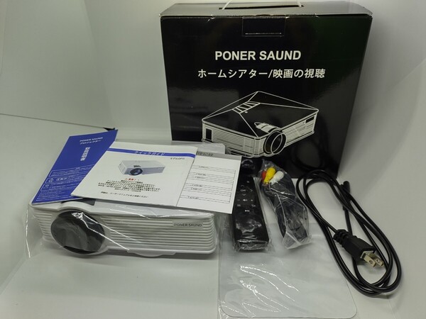 PONER SAUND プロジェクター Wifi 小型 家庭用 6500lm 1080Pフル HD スピーカー 内蔵リモコン HDMIケーブル/AVケーブル/日本語取扱説明書付