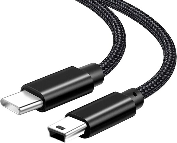 USB C→ミニUSBケーブル Type C to Mini USBケーブル USB2.0ケーブル 1.5m 充電とデータ転送 ブラック デジタルカメラ ドライブレコーダー
