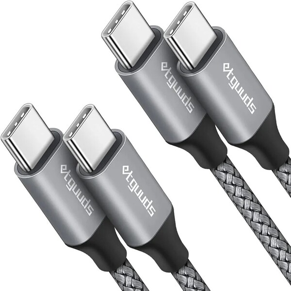 etguuds USB C to C ケーブル PD対応【1m 2本】60W急速充電 Type C to Type C ケーブル 超高耐久 iPhone 16/15 Pro Max、Galaxy S24 S23
