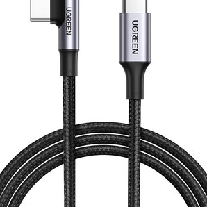 UGREEN USB C L字 ケーブル PD 100W L型 type-c 5A急速充電 ナイロン編み タイプc ケーブル MacBook/iPad/iPhone 16シリーズ/iPhone 15