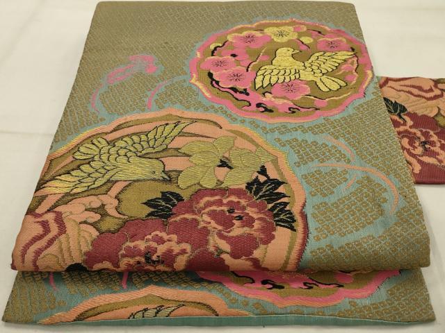 ♦︎きもの結♦︎アンティーク 大正ロマン 五爪龍 九寸名古屋帯 唐織 正絹♦︎22 ♦︎きもの結♦︎アンティーク 大正ロマン 五爪龍 九寸名古屋帯