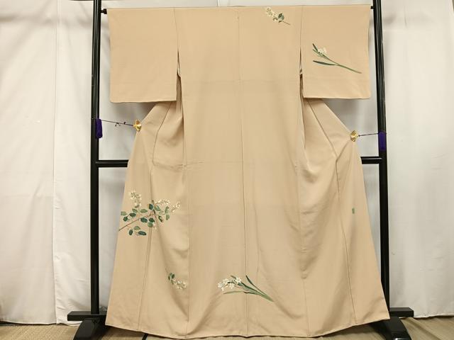 508mh7●山崎巌 京加賀糸目友禅 手描き友禅 訪問着 夕化粧 くすみ赤紫● 508mh7○山崎巌 京加賀糸目友禅 手描き友禅 訪問着 夕化粧