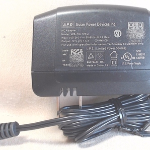 BUFFALO ACアダプター WB-18L12FU DC12V ≪送料無料≫ 1.5A プラグ内外径2.1/5.5mm バッファロー PSE WA-18G12U WA-18R12FU と互換性あり