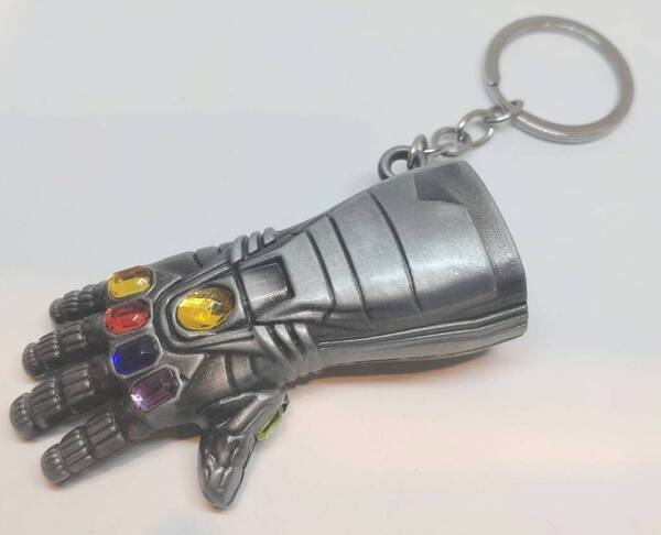 送料無料 アイアンマン ガントレット Aシルバー キーリング キーホルダー ロック アメリカン雑貨 スマアク