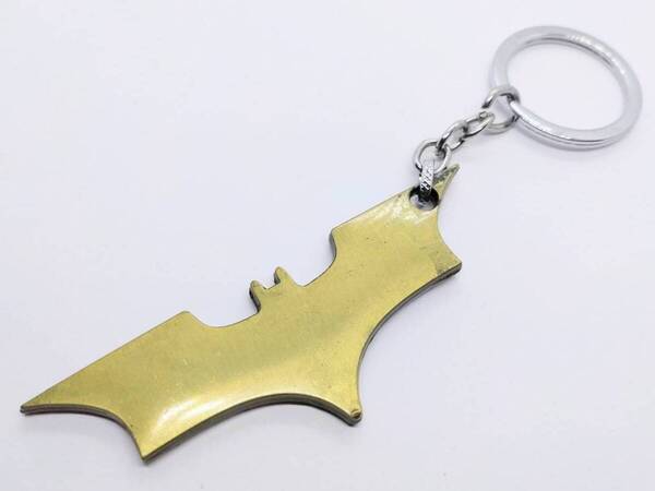 送料無料 バットマン フラット Aゴールド アメコミ キーリング キーホルダー アメリカン雑貨 スマアク
