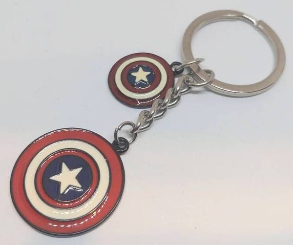 送料無料 キャプテン・アメリカ ミニ キーリング キーホルダー ロック アメリカン雑貨 スマアク