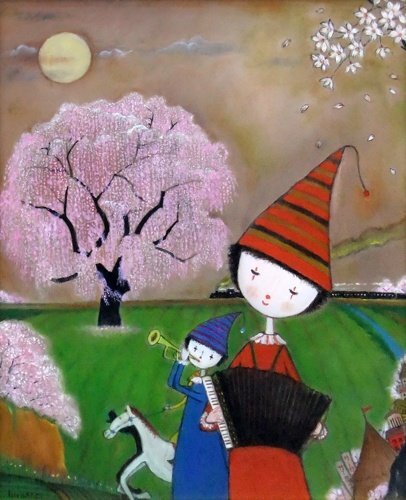 踊るピエロ』飯塚六郎作 油彩絵画 真作保証 G27 Yahoo