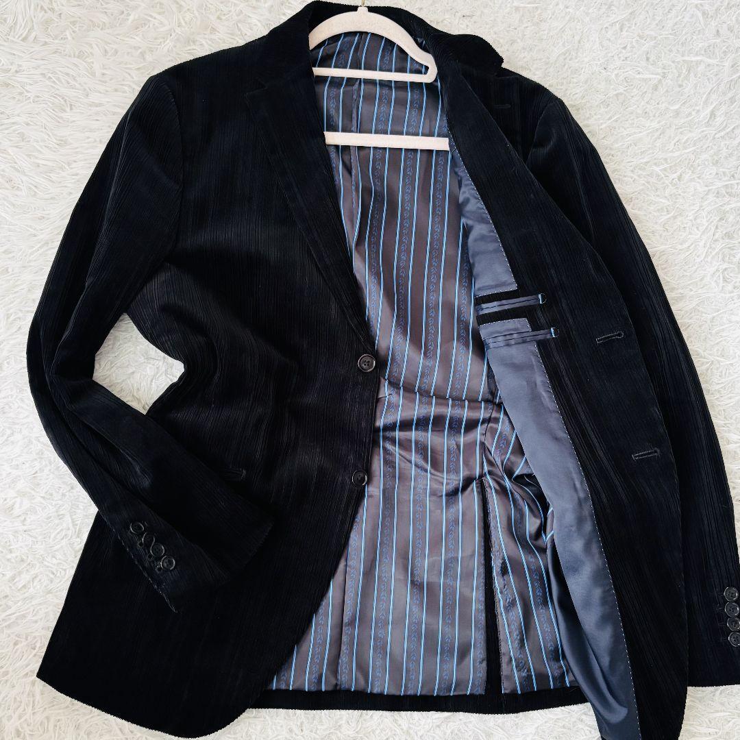 美品】 LANVIN en Bleu ラムレザージャケット フリル ブラック