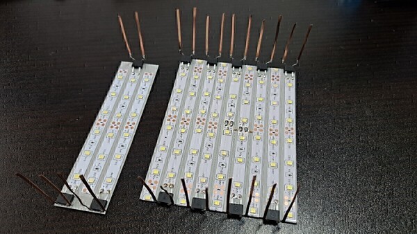 送料無料! 鉄道模型 nゲージ 自作 白色 LED led 室内灯 10両用+予備2本 通勤型電車 近郊型電車 特急形電車 テープLED 点灯確認済み(1)
