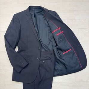 MALE&Co. メイルアンドコー メンズ シングルスーツ セットアップ 黒 ストライプ Y5 総裏 ビジネス リクルート ボトムスウォッシャブル