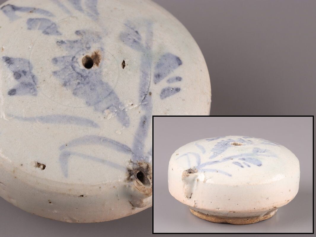 李朝水滴　李朝　文房四宝　書道具　朝鮮美術　韓国美術　古道具 朝鮮美術 陶磁器 | 李朝白磁辰砂葡萄文水滴 李朝後期 19世紀