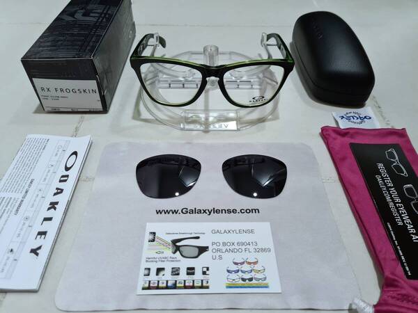 新品 偏光レンズ付き OAKLEY FROGSKINS オークリー フロッグスキン BLACK POLARIZED ブラック ポラライズド メガネ 眼鏡 サングラス
