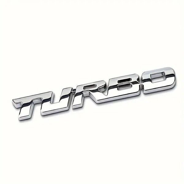 エンブレム TURBO ターボ 3D シルバー 銀色 ステッカー 後付け DIY スポース車 走り屋 スポーツカー メタルプレート 未開封