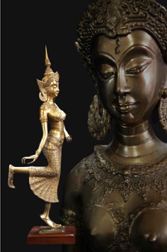 タイ 仏教美術 仏像 銅鍍金 宝冠仏像
