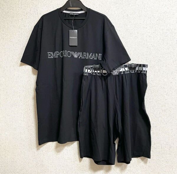 E 新品 エンポリオ アルマーニ ルームウェア 半袖Tシャツ ショートパンツ 上下セット Lサイズ パジャマ アンダーウェア ハーフパンツ