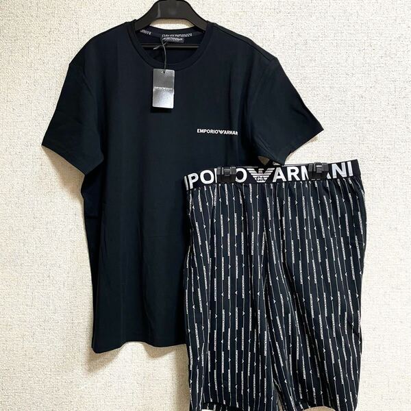 B 新品 エンポリオ アルマーニ ルームウェア 半袖Tシャツ ショートパンツ 上下セット Lサイズ パジャマ アンダーウェア ハーフパンツ