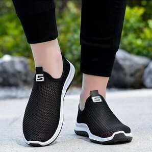 靴 s93 【 黒 26.5cm】 メッシュ 夏 川遊び 結ばない靴紐 スニーカー メンズ アウトドア マリンシューズ 水陸両用 ビーチ 水遊び 海