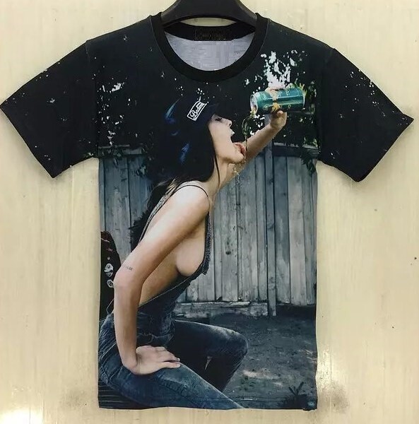 Tシャツ 【 L 】 ドリンク メンズ プリント レディース カッコいい ストリート 半袖 おしゃれ 男女兼用 春 夏 秋